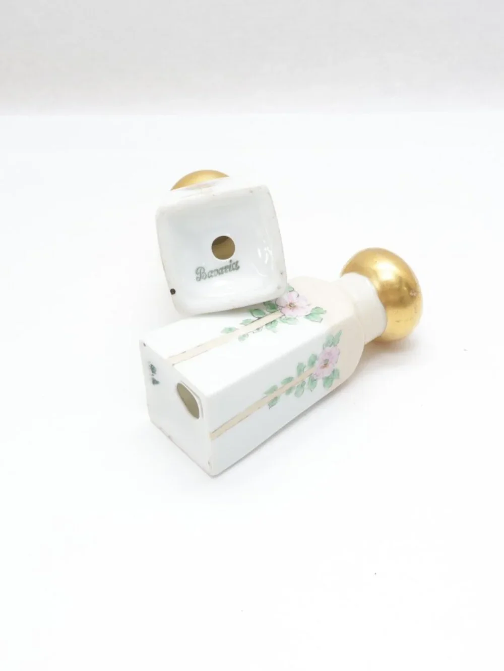 Hand Painted Bavarian Porcelain Salt and Pepperr ShakeSet Floral Design